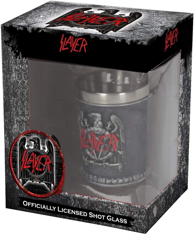 Nemesis Now B4132M8 Slayer Shot Glass 7cm Black, Resin w/Stainless Steel Insert