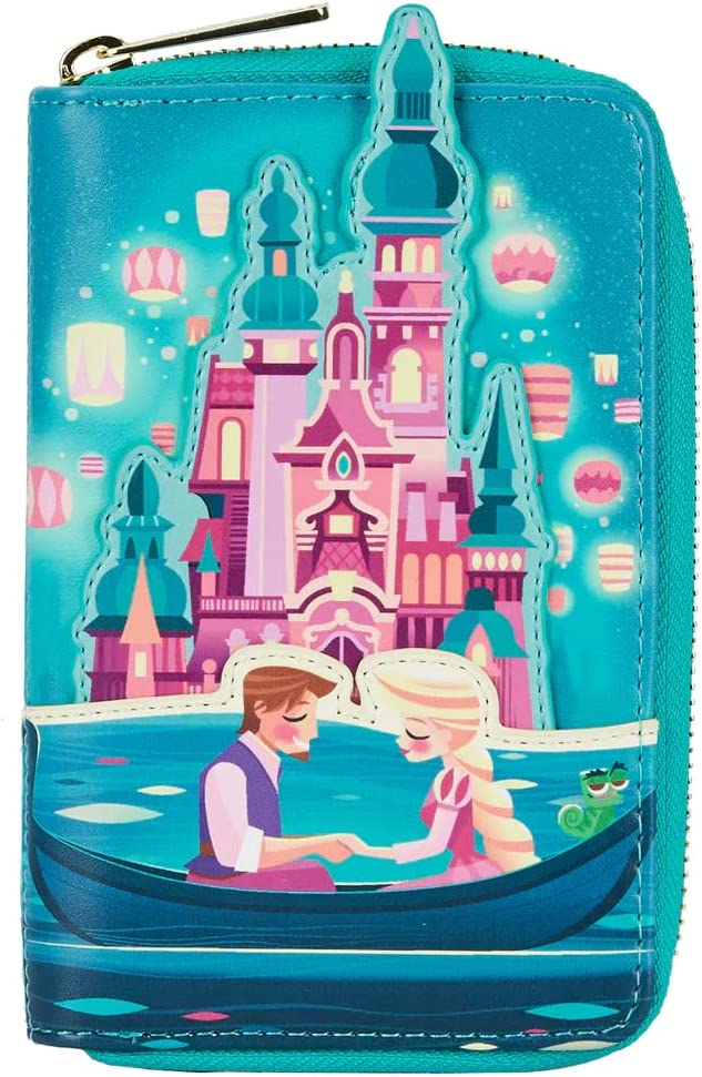 Loungefly Disney Tangled Rapunzel Castle Glow in the Dark Zip Around Wallet