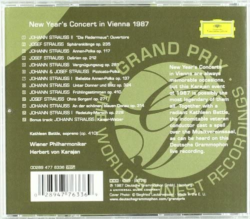 Strauss: New Year's Concert in Vienna 1987 [Audio CD]