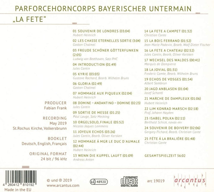 Parforcehorncorps Bayerischer Untermain - Parforcehorncorps Bayerischer Untermain: La Fete [Audio CD]