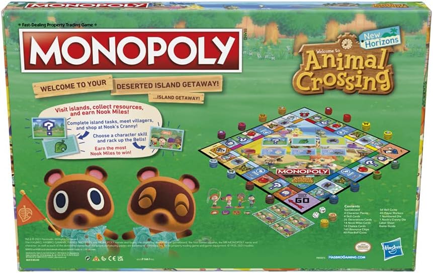 Monopoly Animal Crossing New Horizons Edition Board Game for Kids Ages 8 and Up, Fun Game to Play for 2-4 Players