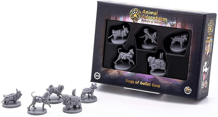 Animal Adventures: Secrets of Gullet Cove - Dogs of Gullet Cove, RPG Miniatures for Roleplaying Tabletop Games Ready to Paint or Play, 5e Dungeon Crawl Campaign Compatible