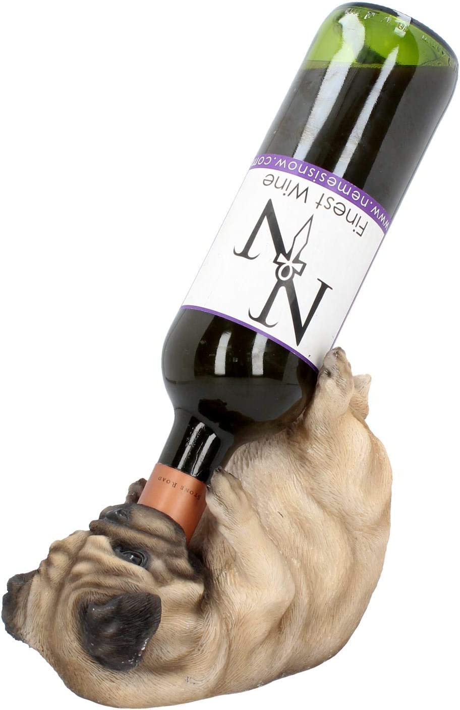 Nemesis Now Guzzlers - Pug Wine Bottle Holder (21cm Fawn)