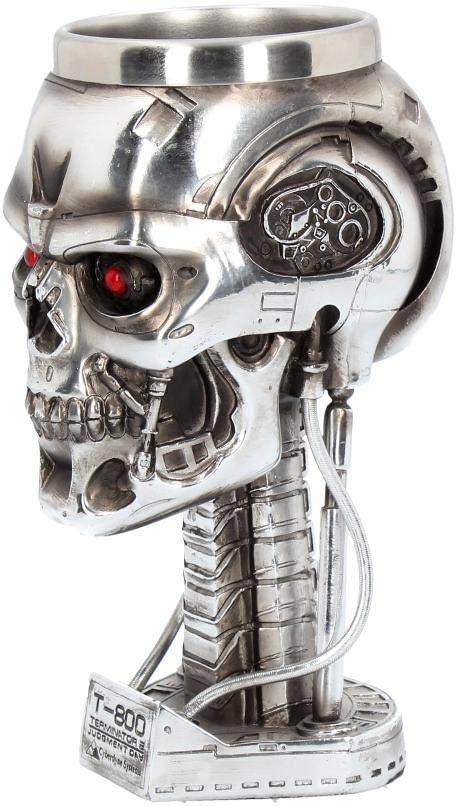 Nemesis Now Terminator Head Goblet 17cm Silver, Resin w/Stainless Steel Insert, 1 Count (Pack of 1)