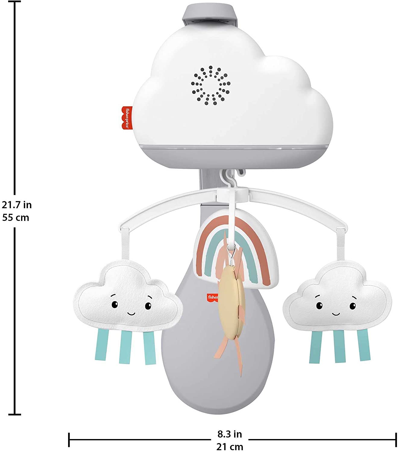 Fisher-Price Rainbow Showers Bassinet to Bedside Mobile - Soother with Nightlight & Cry Sensor 3