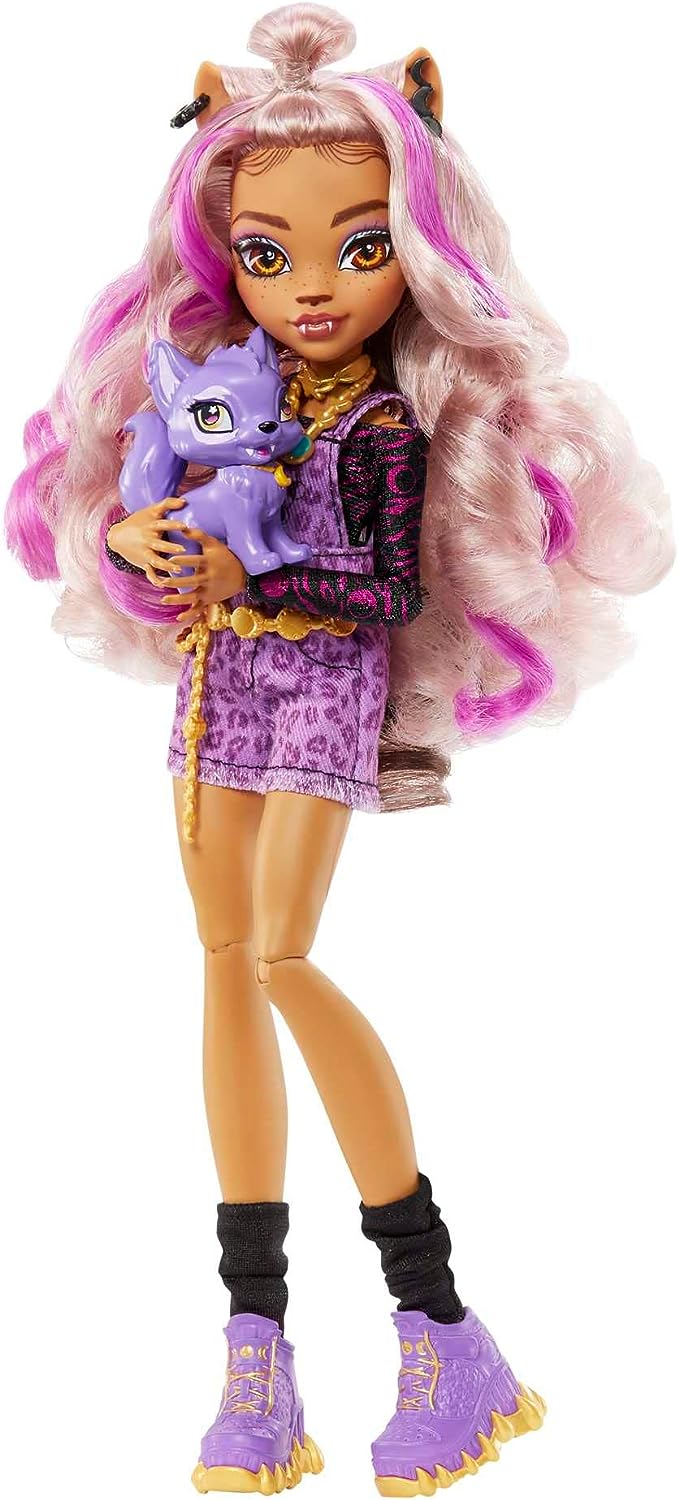 Monster High Doll, Clawdeen Wolf with Accessories and Pet Dog, Toy Pet and Doll Accessories