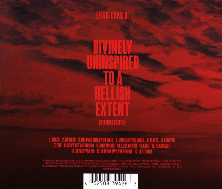 Divinely Uninspired To A Hellish Extent - Lewis Capaldi [Audio CD]