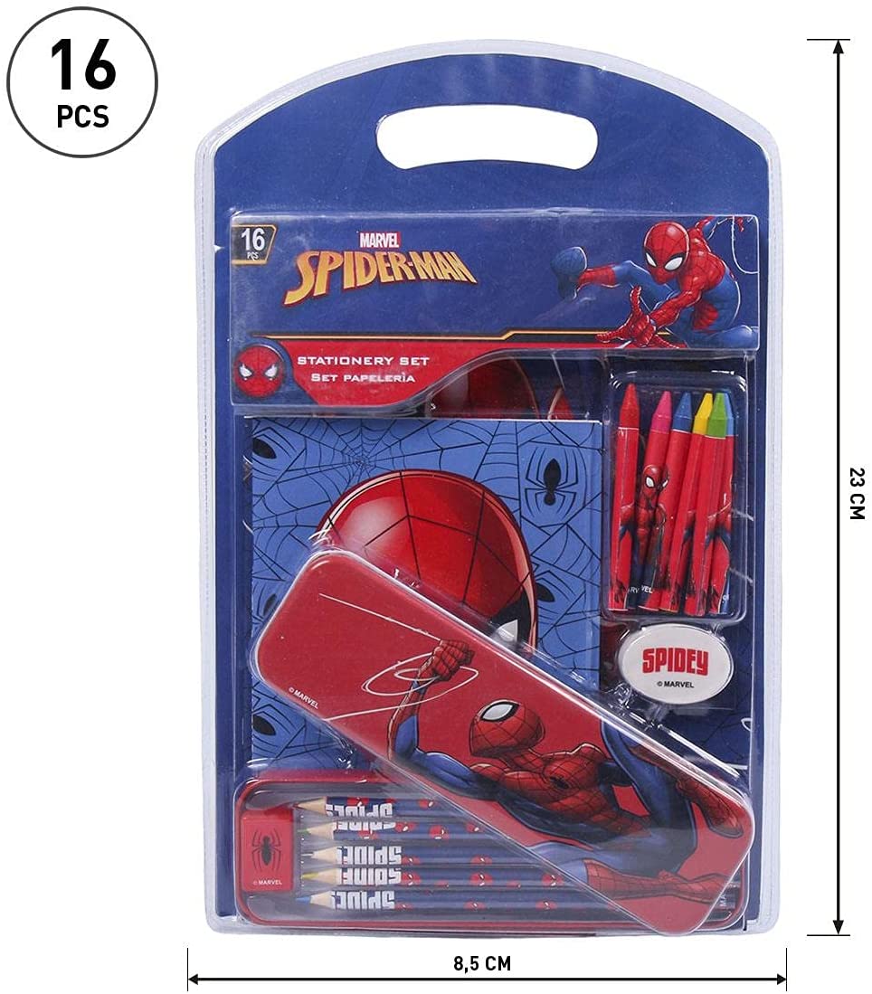 Cerdá Student Set Complete with Metal Case and Spiderman Material Officially Licensed Marvel Merchandise