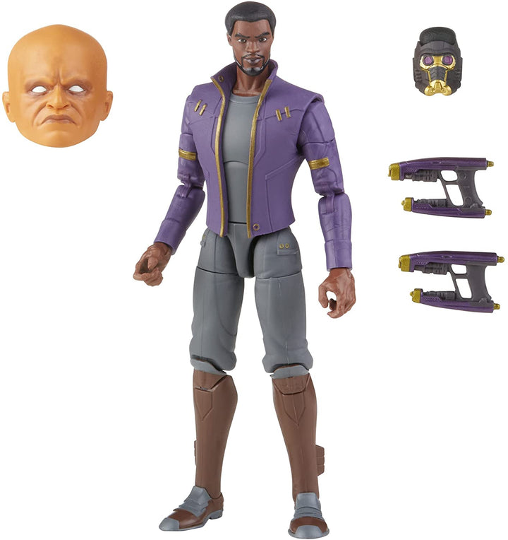 Marvel Legends Series 15 cm Scale Action Figure Toy T'Challa Star-Lord, Premium Design, 1 Figure, 3 Accessories, and Build-A-Figure Part, Multicolor