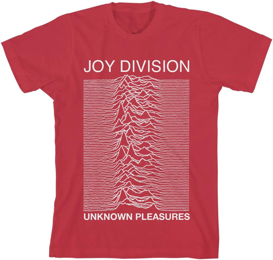 T-Shirt # M Red Unisex # Unknown Pleasures Slim Fit