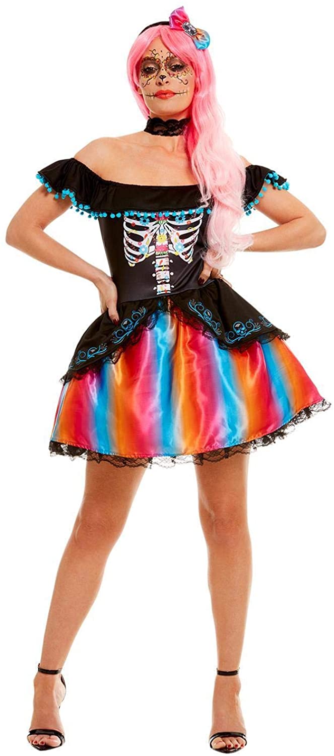 Smiffys 51046L Day of The Dead Senorita Ombre Costume XS - UK Size 4-6