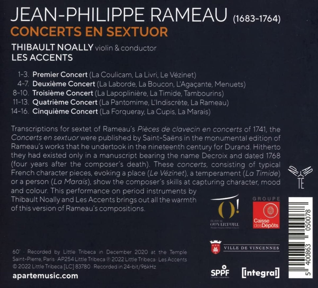 Rameau: Concerts En Sextuor [Audio CD]