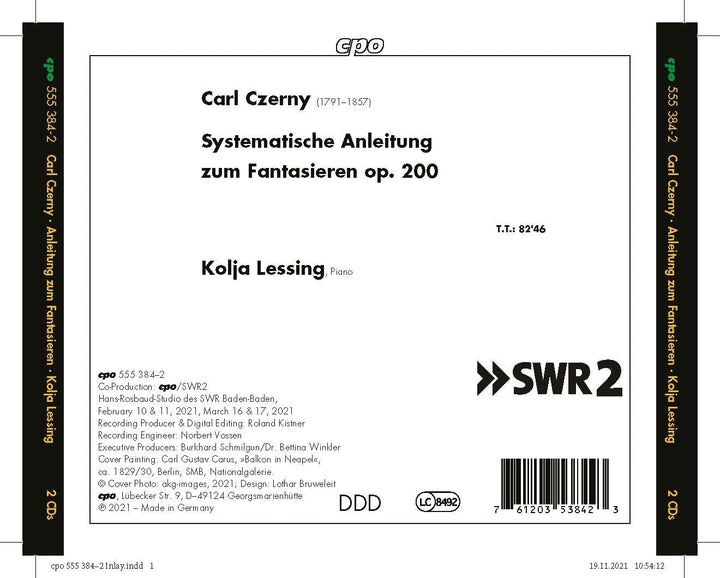 Kolja Lessing - Czerny: Fantasies [Kolja Lessing] [Cpo: 555384-2] [Audio CD]