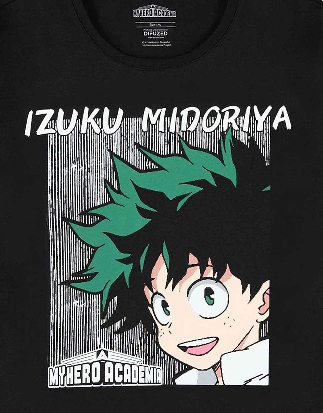 Difuzed Men My Hero Academia-Ts773775mha Izuku Midoriya Face S T-Shirt, Multi-Co