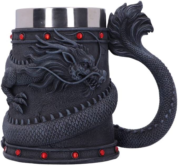 Nemesis Now Dragon Coil Tankard, Grey, 16cm