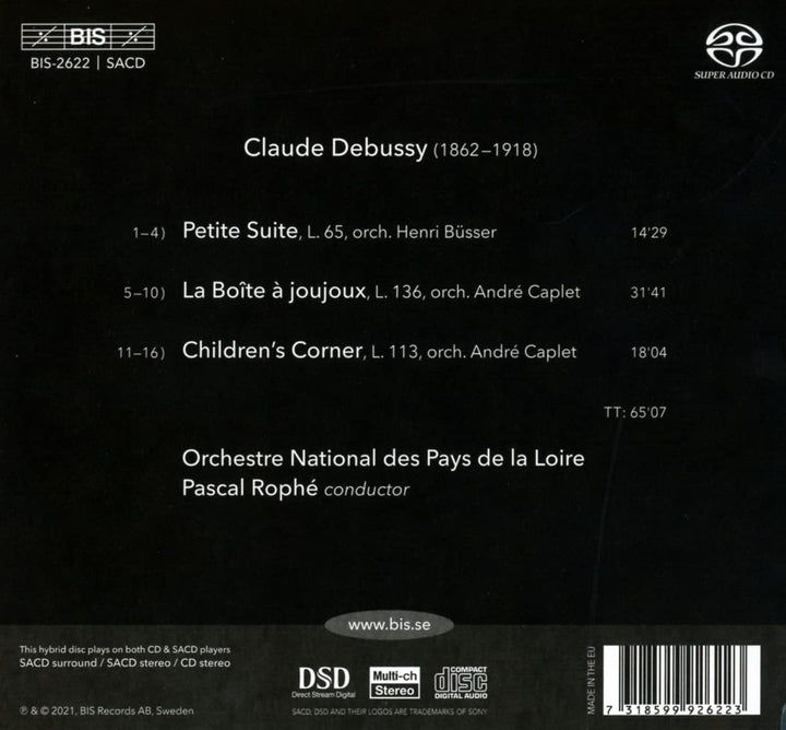 Debussy: Orchestrated [Orchestre National des Pays de la Loire; Pascal Rophé] [Bis: BIS2622] [Audio CD]