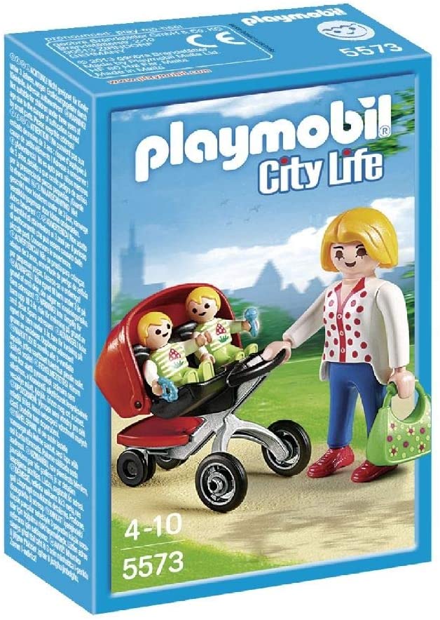 Playmobil 5573 City Life Mother with Twin Stroller