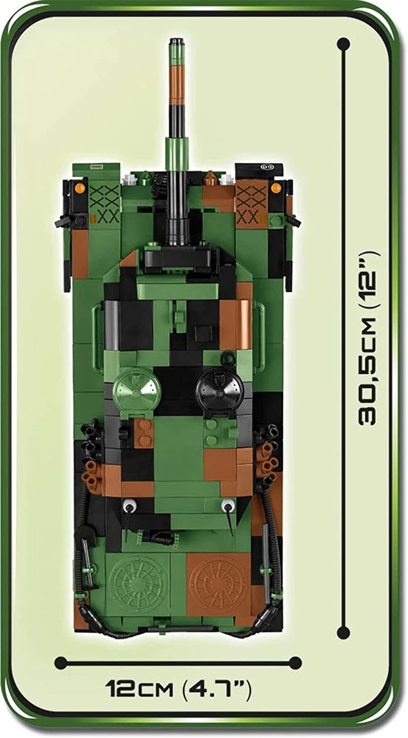 COBI 2618 Small Army - Leopard 2A4 Construction Toys, Green, Brown, Black