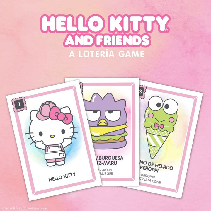 Hello Kitty® and Friends Loteria|Traditional Loteria Mexicana Game of Chance|Bingo Style Game Featuring Custom Artwork & Illustrations from Hello Kitty|Inspired by Spanish Words & Mexican Culture