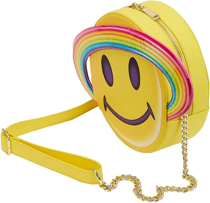 Loungefly Lisa Frank: Yellow Rainbow Ring Saturn Crossbody Bag