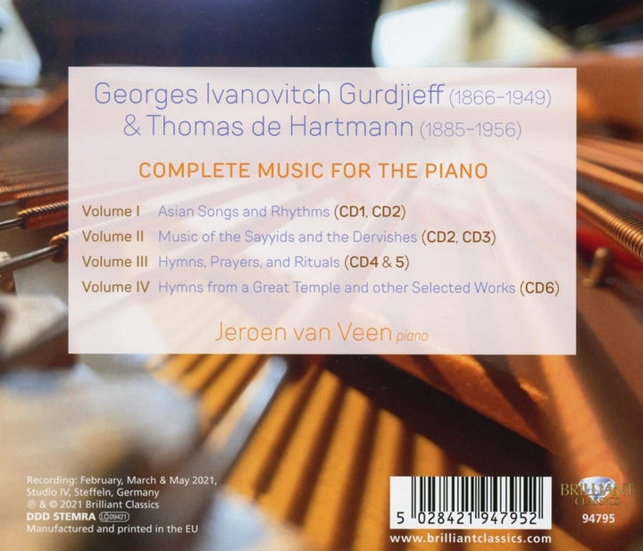 Gurdjieff , De Hartmann; Complete Music for the Piano [Audio CD]