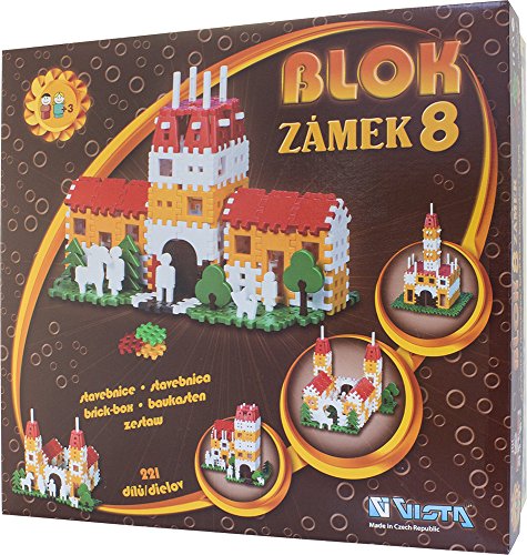 Vista Vista0305-58 221 Pieces Block 8 Castle Construction Set, Multi Color