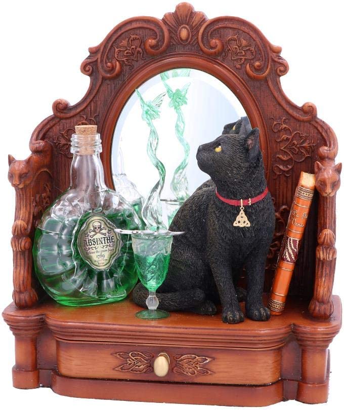 Nemesis Now B4955R0 Lisa Parker Absinthe Cat and Green Fairy Figurine, 21.5cm