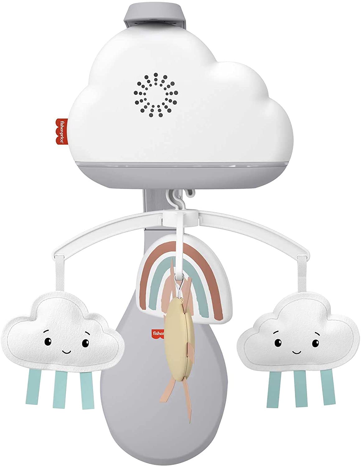 Fisher-Price Rainbow Showers Bassinet to Bedside Mobile - Soother with Nightlight & Cry Sensor