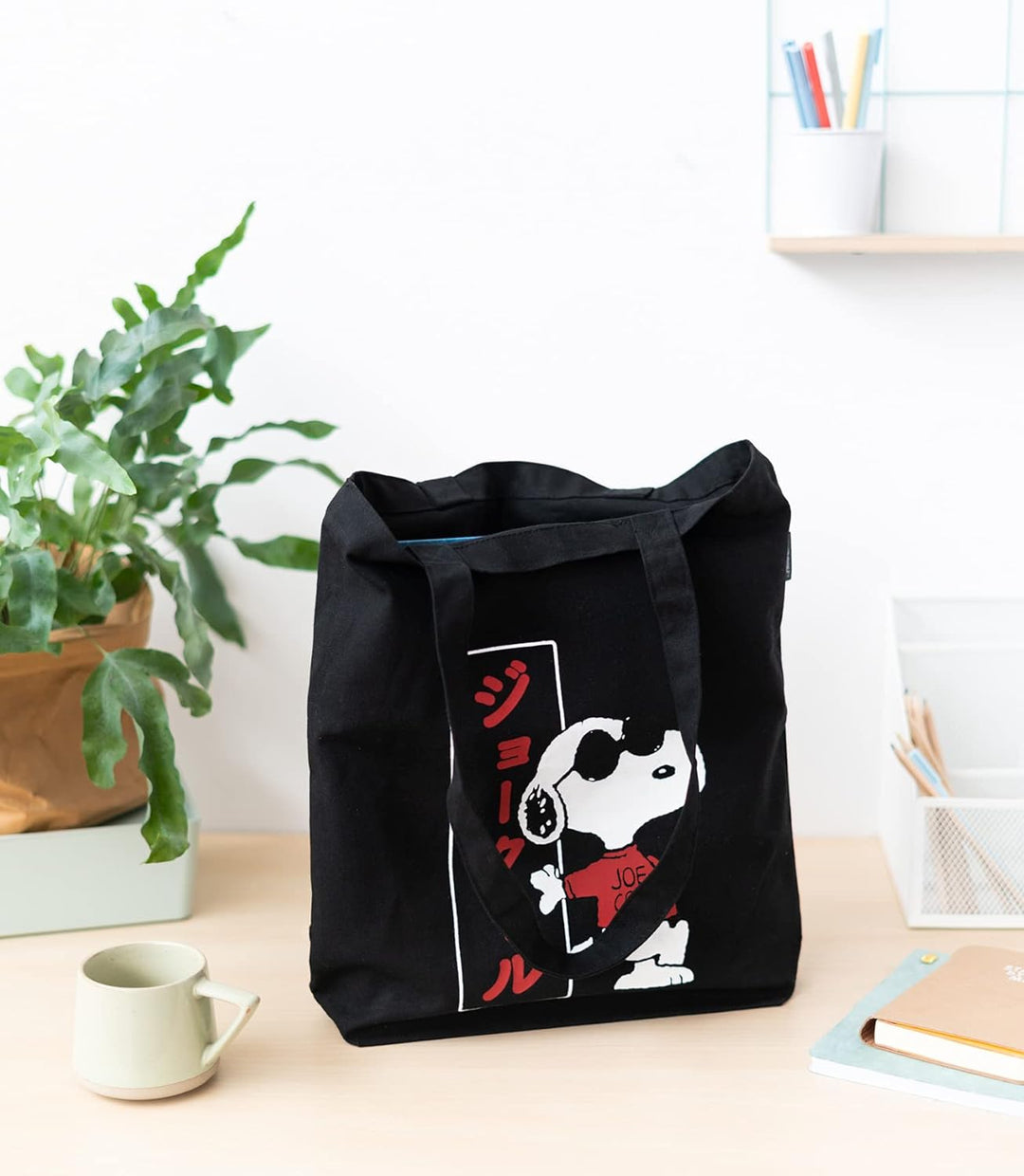 Grupo Erik, L,MARE0135 Official Snoopy Tote Bag: Joe Cool - Cotton Shopping Bag