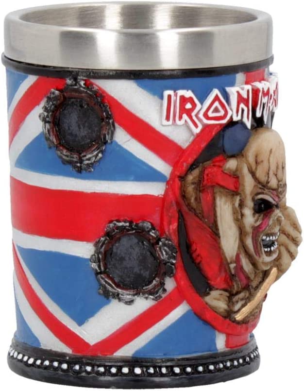 Nemesis Now B4126M8 Iron Maiden Shot Glass 7cm Blue, Resin w/Stainless Steel Insert