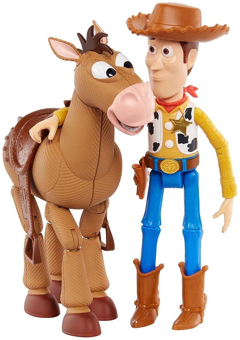 Disney GDB91 Pixar Toy Story 4 Woody and Bullseye Movie-inspired Relative-Scale for Storytelling Play, 2-figure pack