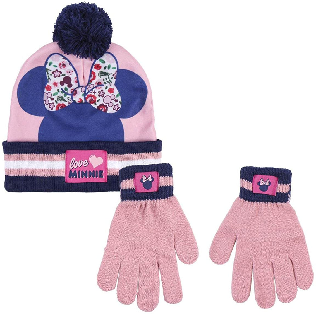 CERDA' - Minnie, Set of 3, Cap+Gloves for Girls, Disney Winter Coordinated