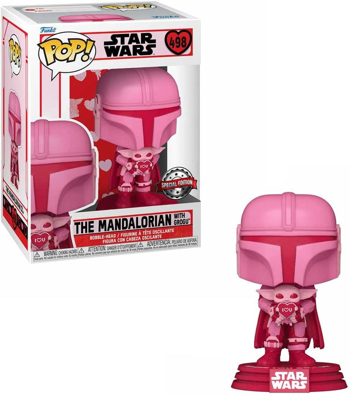Star Wars Exclusive Valentine The Mandalorian with Grogu Funko 60122 Pop! Vinyl #498