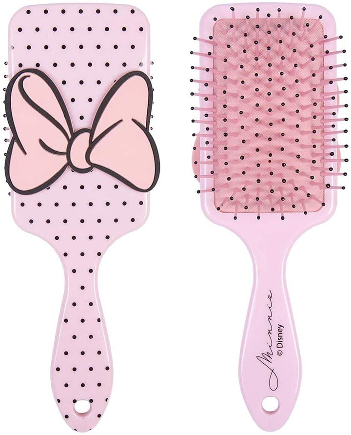 Minnie - Pink Set 2 Pieces: Beauty Case Makeup + Hair Brush for Girl and Girl - Comb