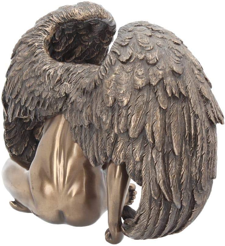 Nude Male Angel With Wings Figurine Statue Sculpture Bronze Finish Naked Man Orn