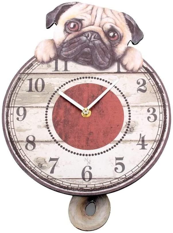 Nemesis Now Puggin' Tickin' Clock 25cm Ivory, MDF, One Size