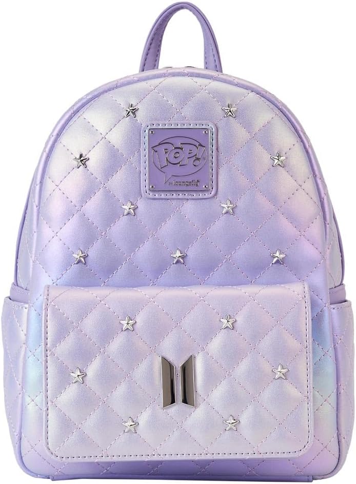 Loungefly BTS Logo Iridescent Purple Mini Backpack