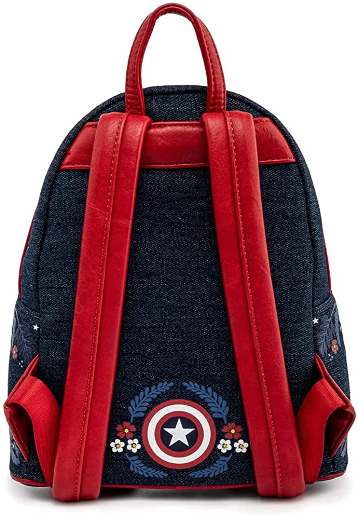 Loungefly Captain America 80th Anniversary Floral Shield Mini Backpack - Marvel