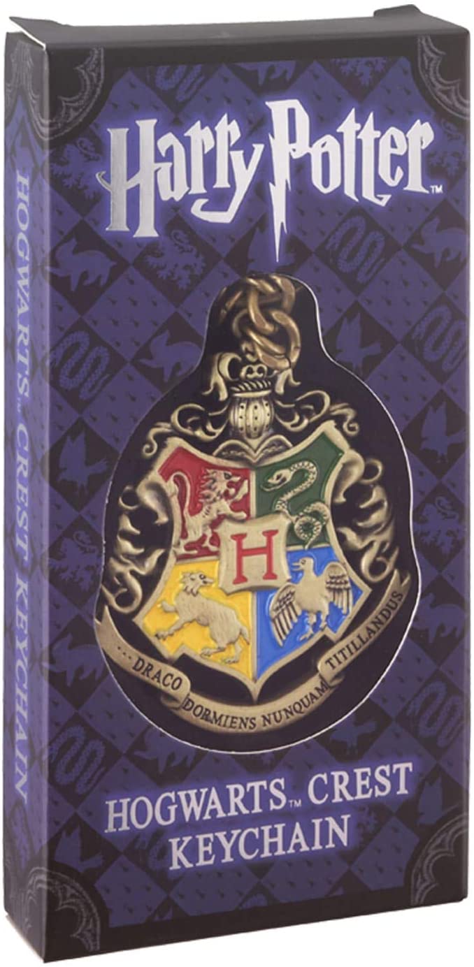 The Noble Collection Harry Potter Hogwarts Crest Keychain - 2in (4.5cm) Hand-enamelled Hogwarts School Keychain - Harry Potter Film Set Movie Props Gifts Merchandise