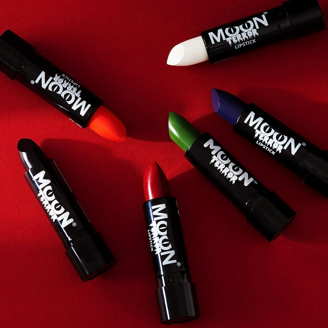 Moon Terror - Halloween Lipstick makeup - 5g - Easily create spooky designs like a pro! Perfect for vampire, ghost, skeleton, witch, pumpkin, monster etc - Zombie Green