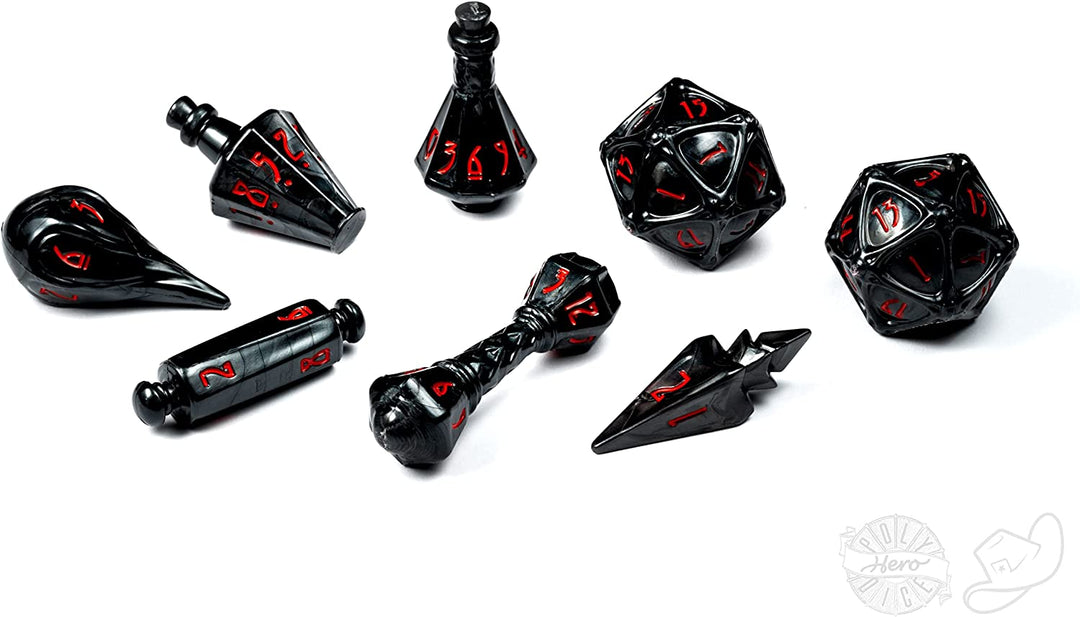 PolyHero Wizard 8 Dice Set - Shadow