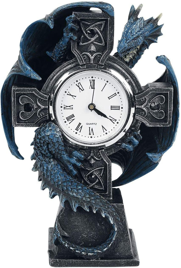 Nemesis Now B3602J7 Draco Clock Anne Stokes 17.8cm, Resin, Blue, One Size