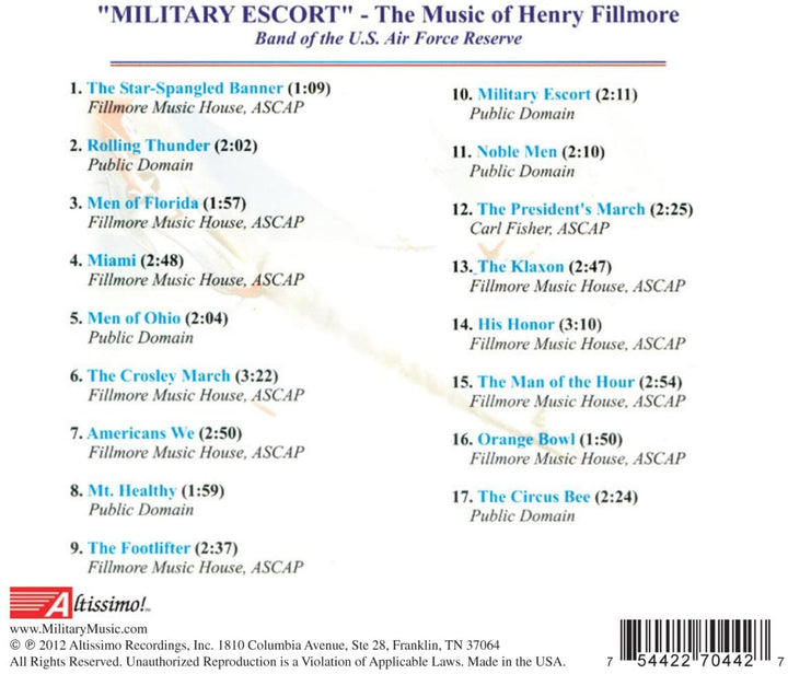 U.S. Air Force Reserve Band - Military Escort: Music of Henry Fillmore [Audio CD]