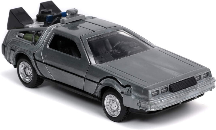 Jada Toys 253252017 Time Machine Back to The Future 1 Die-cast Car with Opening Doors 1:32 Scale Metallic Silver