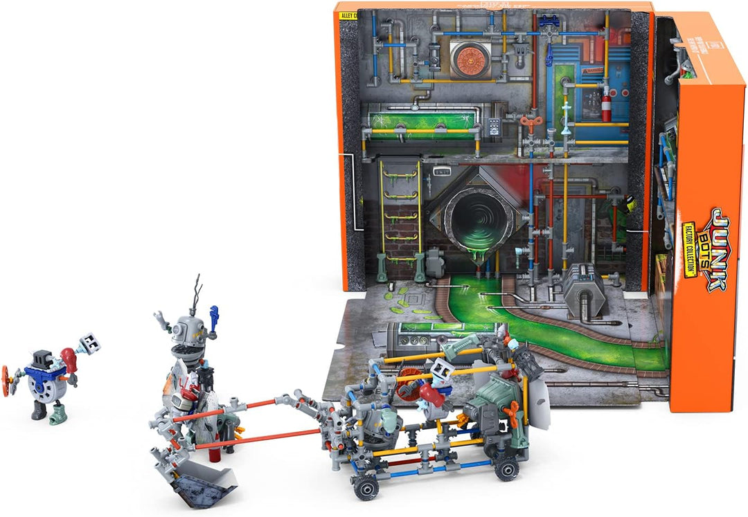 HEXBUG JUNKBOTS Large Factory Habitat Metro Sewer System, Surprise Toy Playset