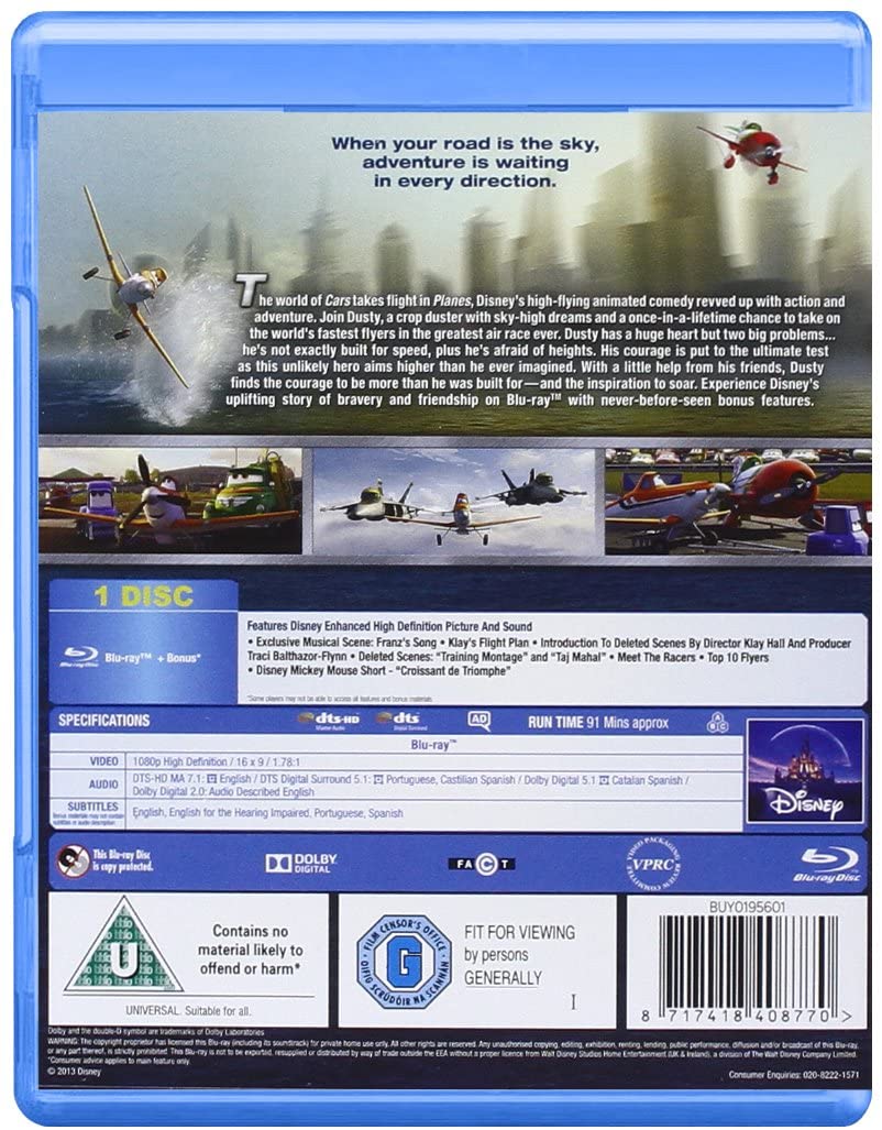 Avions [Blu-ray] [Région gratuite]