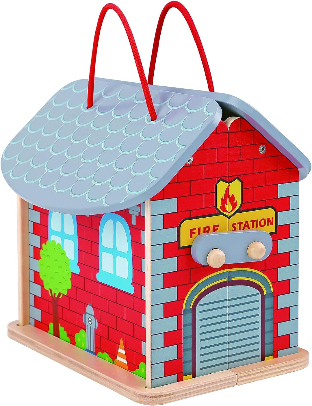 Tooky Toy TK489 Wooden Foldable Fire Station