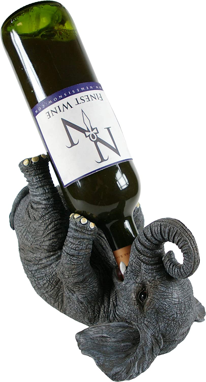 Nemesis Now EXA80004 Guzzlers Elephant Wine Bottle Holder 21cm Grey