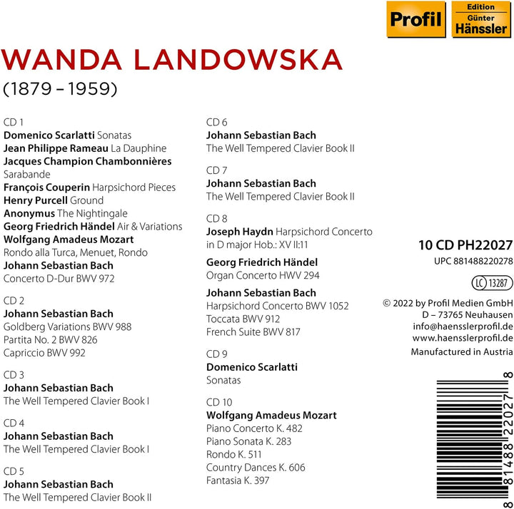 Wanda Landowska Plays [Audio CD]