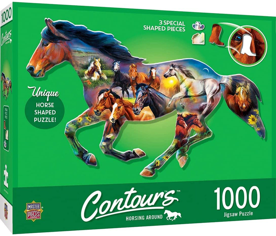 1000 Piece Jigsaw Puzzle for Adult, Family, Or Kids - Horsing Around by Masterpi